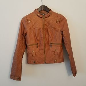 LAST CHANCE ✌Blanc Noir Vegan Leather Moto Jacket